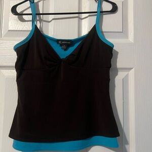 INC Brown/teal Tank top straps Size M